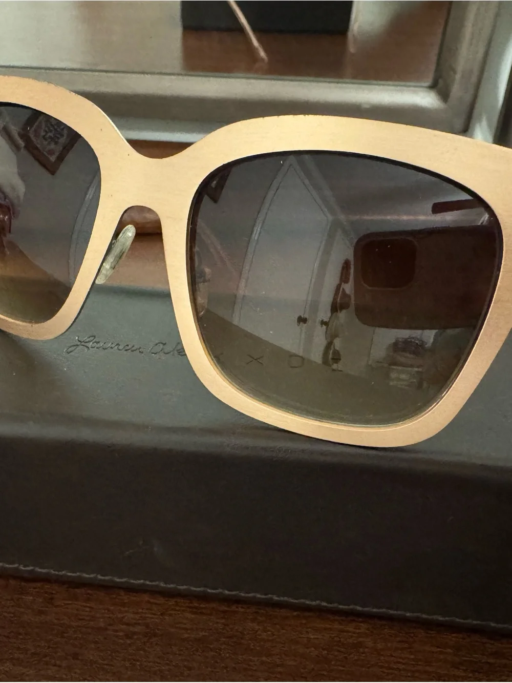Rose Gold Square Sunglasses - Lauren Akins x Diff